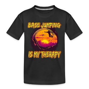 Base Jumping Is My Therapy - Kinder Premium Bio T-Shirt - Schwarz - Vorne
