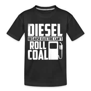 Diesel Weil Strom Keine Kohle Rollen Kann - Kinder Premium Bio T-Shirt - Schwarz - Vorne