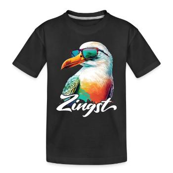 Zingst holiday cool colorful seagull with sunglasses - Kids' Premium Organic T-Shirt - black - Front