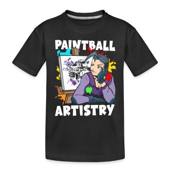 Paintball Artistik Malerei Dekoration Teamsport - Kinder Premium Bio T-Shirt - Schwarz - Vorne