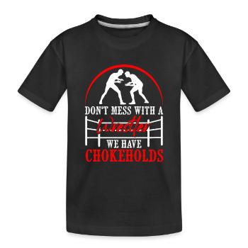 Wrestling Ringer - Kinder Premium Bio T-Shirt - Schwarz - Vorne