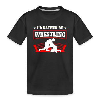 Wrestling Ringer - Kinder Premium Bio T-Shirt - Schwarz - Vorne