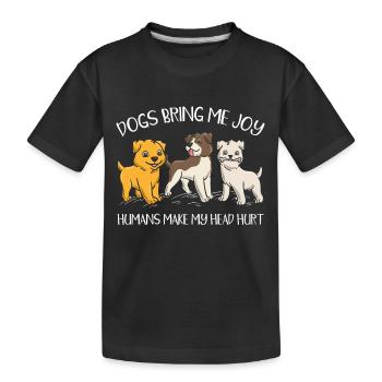 Dear dog owner paws - Kids' Premium Organic T-Shirt - black - Front