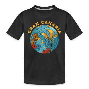 Spanischer Sommerurlaub Kanarische Inseln - Kinder Premium Bio T-Shirt - Schwarz - Vorne