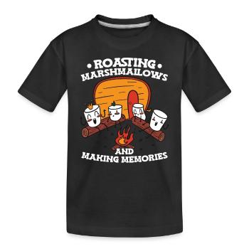 Marshmallows Rösten Und Erinnerungen Schaffen - Kinder Premium Bio T-Shirt - Schwarz - Vorne