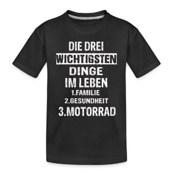 Motorrad - Kinder Premium Bio T-Shirt - Schwarz - Vorne