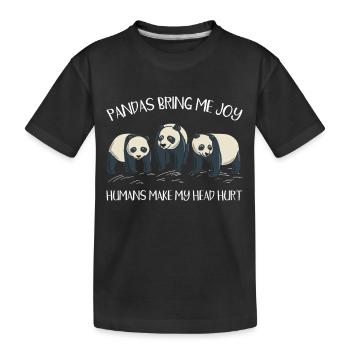 Gardien de zoo Faune Panda Chuchoteur - T-shirt bio Premium Enfant - noir - Devant
