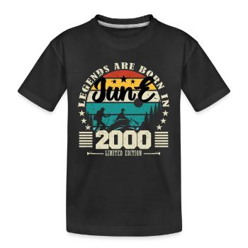 Juni 2000. Geburtstagsgeschenk Juni 2000. Juni. - Kinder Premium Bio T-Shirt - Schwarz - Vorne
