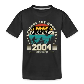 Juni 2004. Geburtstagsgeschenk Juni 2004. Juni. - Kinder Premium Bio T-Shirt - Schwarz - Vorne