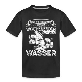 Ich Bin Dieses Wochenende Auf Dem Wasser - Kinder Premium Bio T-Shirt - Schwarz - Vorne
