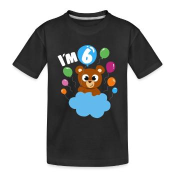 Birthday Teddy Bear 6 Years Old Bday Party Gift - Kinder Premium Bio T-Shirt - Schwarz - Vorne