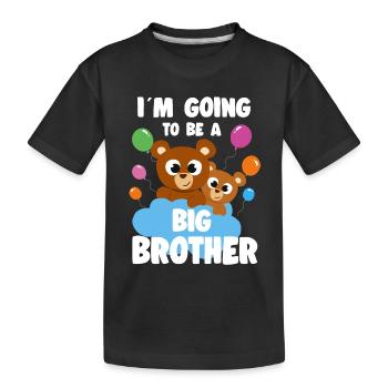 I'm Going To Be A Big Brother baby announcement - Kids' Premium Organic T-Shirt - black - Front