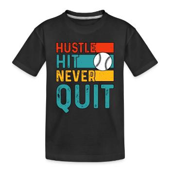 Hustle Hit Never Quit Baseball - T-shirt bio Premium Enfant - noir - Devant