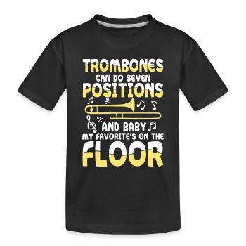 Trombones Can Do Seven Positions - Kinder Premium Bio T-Shirt - Schwarz - Vorne