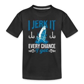 Je le branle chaque fois que j’ai l’occasion d’avoir un pêcheur de pêche drôle - T-shirt bio Premium Enfant - noir - Devant