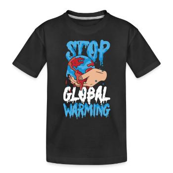 Stop au réchauffement climatique - Dame Nature - Journée - T-shirt bio Premium Enfant - noir - Devant