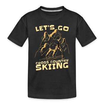 Ski de fond Let’s Go Cross Sports d’hiver - T-shirt bio Premium Enfant - noir - Devant