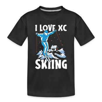 Cross Country Skiing I Love XC Skiing Winter Sport - Kinder Premium Bio T-Shirt - Schwarz - Vorne