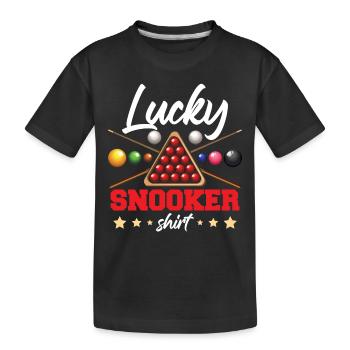 Lucky Snooker Shirt - Kinder Premium Bio T-Shirt - Schwarz - Vorne