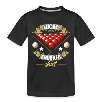 Lucky Snooker Shirt - Kinder Premium Bio T-Shirt - Schwarz - Vorne