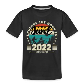 Juni 2022. Geburtstagsgeschenk Juni 2022. Juni. - Kinder Premium Bio T-Shirt - Schwarz - Vorne