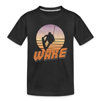 Vintage Wakeboard Sunset Fan Wake Wakeboarder Wake - T-shirt bio Premium Enfant - noir - Devant