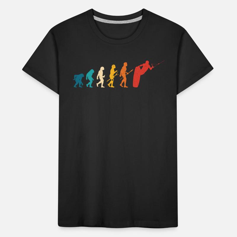 Retro Wakeboard Evolution des Menschen Wakeboarder Kinder Premium Bio T-Shirt