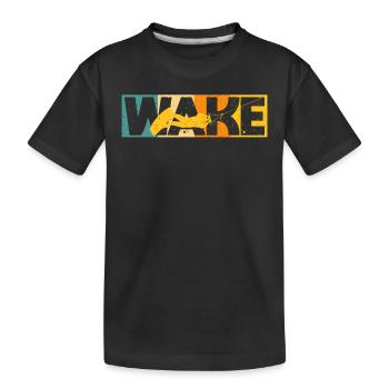 Retro Wakeboard Wakeboarding Wassersport Wakeboard - Kinder Premium Bio T-Shirt - Schwarz - Vorne