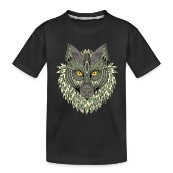 Wolf Forest Wildlife Geometric Todem Wilderness Dog - T-shirt bio Premium Enfant - noir - Devant