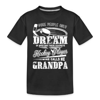 Hockey Hockey Grandpa - Kids' Premium Organic T-Shirt - black - Front