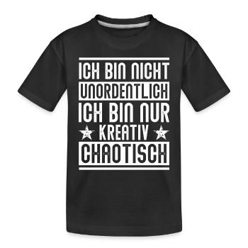 Kreativ Chaotisch - Design - Kinder Premium Bio T-Shirt - Schwarz - Vorne