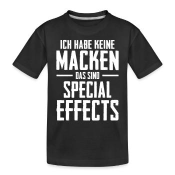 Ich habe keine Macken das sind Special Effects - Kinder Premium Bio T-Shirt - Schwarz - Vorne