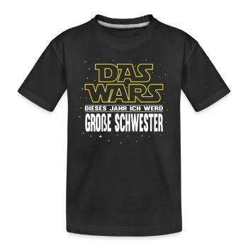 Das Wars Einzelkind Große Schwester Sterne - Kinder Premium Bio T-Shirt - Schwarz - Vorne