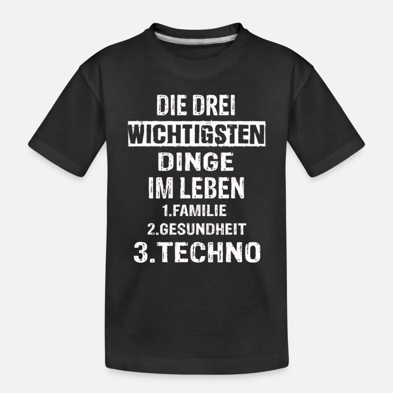 Techno - Kinder Premium Bio T-Shirt - Schwarz