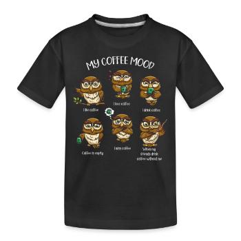 Nachtvogel Meine Koffeinierte - Kinder Premium Bio T-Shirt - Schwarz - Vorne