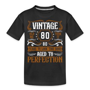 80. Geburtstag Vintage Retro - Kinder Premium Bio T-Shirt - Schwarz - Vorne