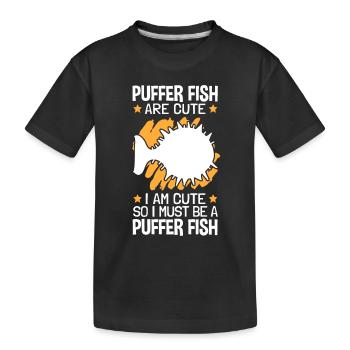 Je suis donc un poisson-globe Poisson-globe géant - T-shirt bio Premium Enfant - noir - Devant