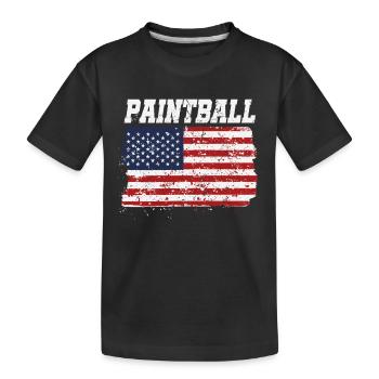 Paintball Patriotic American - Kids' Premium Organic T-Shirt - black - Front