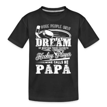 Hockey Hockey Papa - Kids' Premium Organic T-Shirt - black - Front