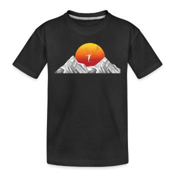 Mountain Balance Slacklining Geschenk Slackliner - Kinder Premium Bio T-Shirt - Schwarz - Vorne