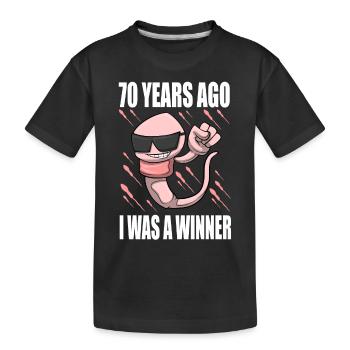 Mann Sperma Geburtstag 70 Jahre alt - Kinder Premium Bio T-Shirt - Schwarz - Vorne