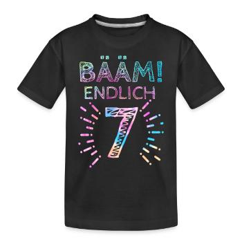 7. Geburtstag Geschenk 7 Jahre Mädchen Sieben - Kinder Premium Bio T-Shirt - Schwarz - Vorne