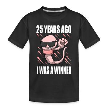 Mann Sperma Geburtstag 25 Jahre alt - Kinder Premium Bio T-Shirt - Schwarz - Vorne