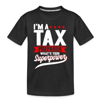 Saison des impôts Journée de l’impôt sur les dons de comptables CPA - T-shirt bio Premium Enfant - noir - Devant