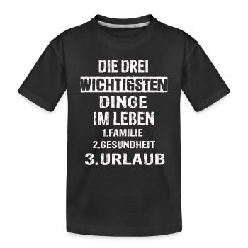 Urlaub - Kinder Premium Bio T-Shirt - Schwarz - Vorne