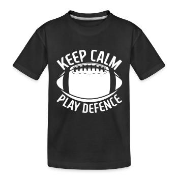 Restez calme et jouez défensivement - Football - T-shirt bio Premium Enfant - noir - Devant