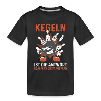 Kegel Kegler Kegelverein Kegeln - Kinder Premium Bio T-Shirt - Schwarz - Vorne