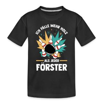 Kegel Kegler Kegelverein Kegeln - Kinder Premium Bio T-Shirt - Schwarz - Vorne