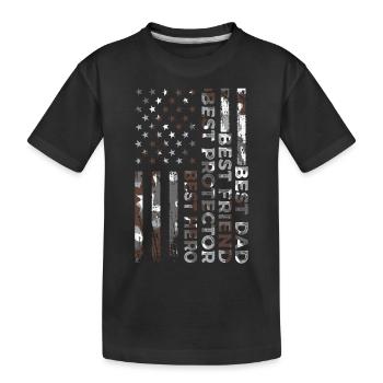 Best Father Best Friend Patriotic - Kids' Premium Organic T-Shirt - black - Front