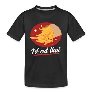 Frites restauration rapide frites restauration rapide cadeau - T-shirt bio Premium Enfant - noir - Devant